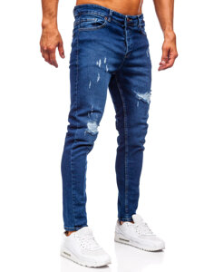 Homme Pantalon en jean slim fit Bleu foncé Bolf 6569-1