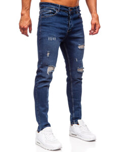 Homme Pantalon en jean slim fit Bleu foncé Bolf 6569