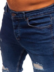 Homme Pantalon en jean slim fit Bleu foncé Bolf 6569