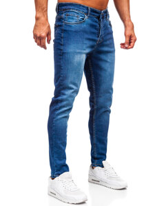 Homme Pantalon en jean slim fit Bleu foncé Bolf 6761