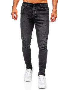 Homme Pantalon en jean slim fit Noir Bolf 6498