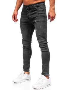 Homme Pantalon en jean slim fit Noir Bolf 6513