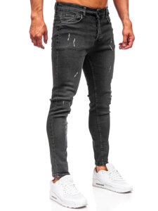 Homme Pantalon en jean slim fit Noir Bolf 6513