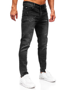 Homme Pantalon en jean slim fit Noir Bolf 6530