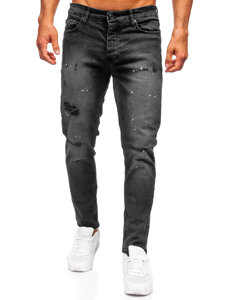 Homme Pantalon en jean slim fit Noir Bolf 6533