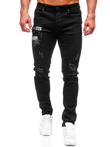 Homme Pantalon en jean slim fit Noir Bolf E7838