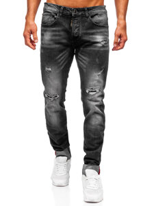 Homme Pantalon en jean slim fit Noir Bolf MP0126N