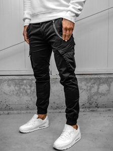 Homme Pantalon jogger cargo Noir Bolf SK850A