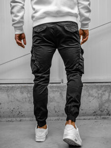 Homme Pantalon jogger cargo Noir Bolf SK850A