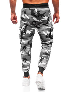 Homme Pantalon jogger cargo camouflage Gris Bolf HSS125