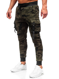 Homme Pantalon jogger cargo camouflage Vert Bolf HSS125