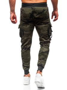 Homme Pantalon jogger cargo camouflage Vert Bolf HSS125