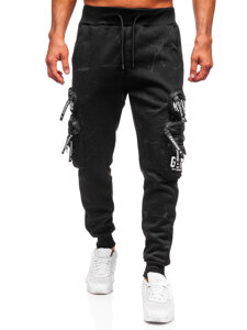 Homme Pantalon jogger cargo chaud Noir Bolf HSS339