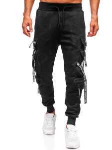 Homme Pantalon jogger cargo chaud Noir Bolf HSS340