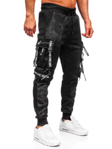 Homme Pantalon jogger cargo chaud Noir Bolf HSS342