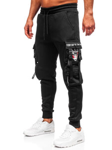 Homme Pantalon jogger cargo chaud Noir Bolf HSS347