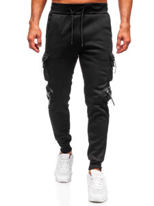 Homme Pantalon jogger cargo chaud Noir Bolf HSS361