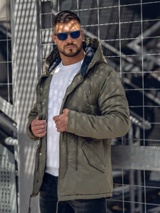 Homme Parka d'hiver en coton Vert Bolf 1793A