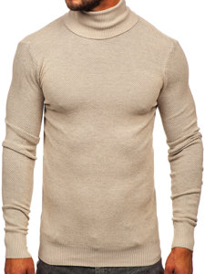 Homme Pull à col roulé Beige Bolf W2-20125