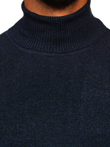 Homme Pull à col roulé basic Bleu foncé Bolf S8515