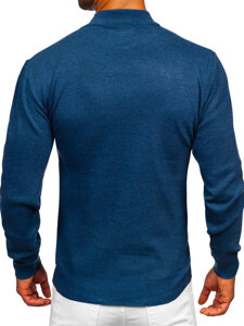 Homme Pull à col roulé basic Bleu foncé Bolf S8519