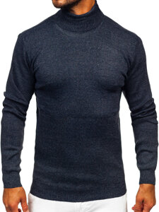 Homme Pull à col roulé basic Bleu foncé Bolf S8730