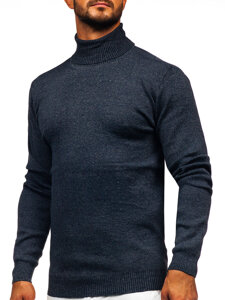 Homme Pull à col roulé basic Bleu foncé Bolf S8730