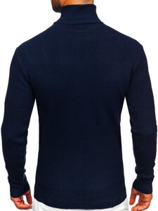 Homme Pull à col roulé basic Bleu foncé Bolf S8751