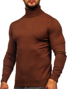 Homme Pull à col roulé basic Chocolat W1-1728