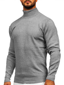 Homme Pull à col roulé basic Gris Bolf S8517