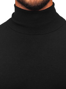 Homme Pull à col roulé basic Noir Bolf W1-1728