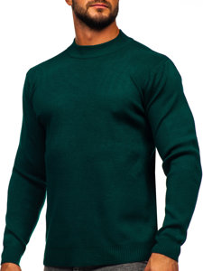 Homme Pull basique à col polo Vert Bol S8563