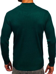 Homme Pull basique à col polo Vert Bol S8563