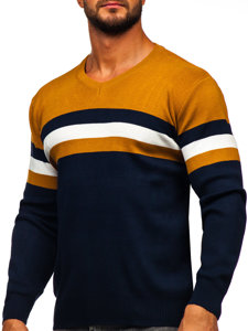 Homme Pull col V Camel Bolf S8535