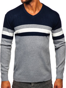 Homme Pull col V Gris Bolf S8535