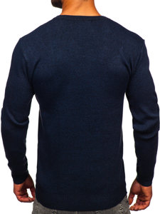 Homme Pull col V basic Bleu foncé Bolf S8530