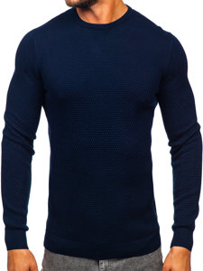 Homme Pull en coton Bleu foncé Bolf W6-21344