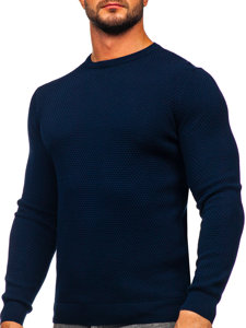 Homme Pull en coton Bleu foncé Bolf W6-21344