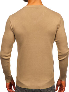 Homme Pull uni col V Beige Bolf H2405