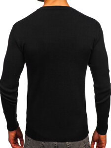 Homme Pull uni col V Noir Bolf H2405