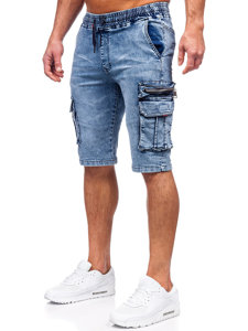 Homme Short cargo en jean Bleu Bolf HY816