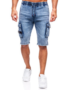 Homme Short cargo en jean Bleu Bolf HY818