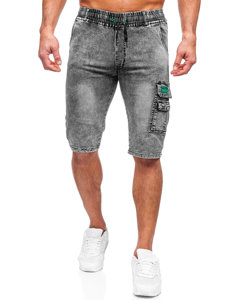 Homme Short cargo en jean Noir Bolf HY820