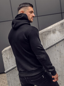 Homme Sweat à capuche épais Noir Bolf 06A