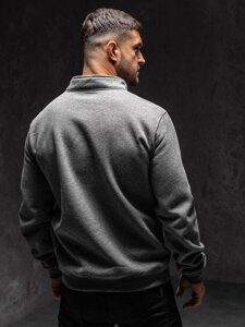 Homme Sweat-shirt à col montant avec fermeture Anthracite Bolf B002A1