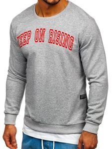 Homme Sweat-shirt avec imprimé Gris Bolf 11114