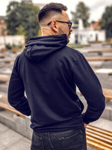 Homme Sweat-shirt avec imprimé à capuche Bleu foncé Bolf 6146A