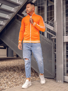 Homme Sweat-shirt col montant style rétro Orange Bolf 11113A