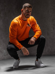 Homme Sweat-shirt imprimé Orange Bolf 6476A1