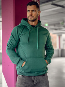 Homme Sweat-shirt kangourou à capuche Vert foncé Bolf 2009A